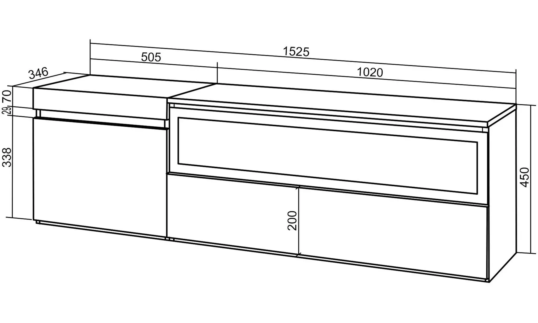 Meuble TV avec ou sans cheminée électrique LED