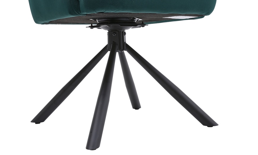 Image 4: Living And Home Velvet Swivel Armchairs