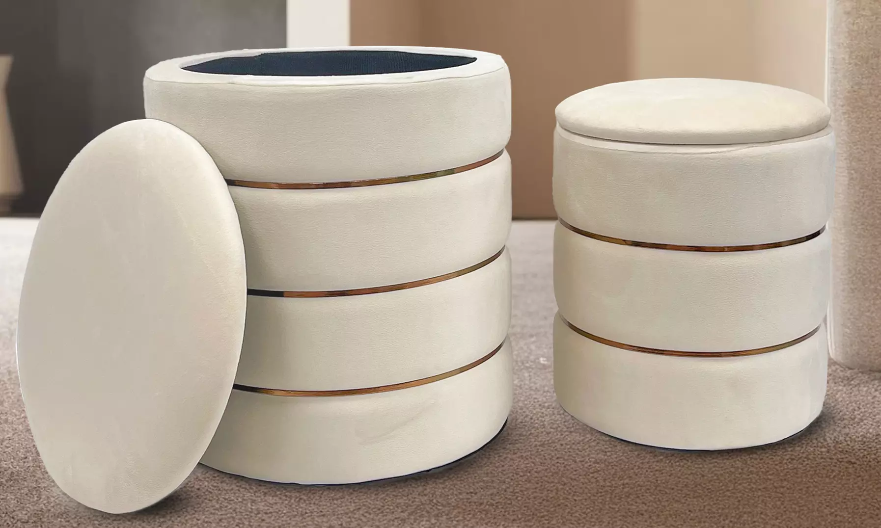 Lot de 2 poufs de rangement "Romeo e Giulietta"