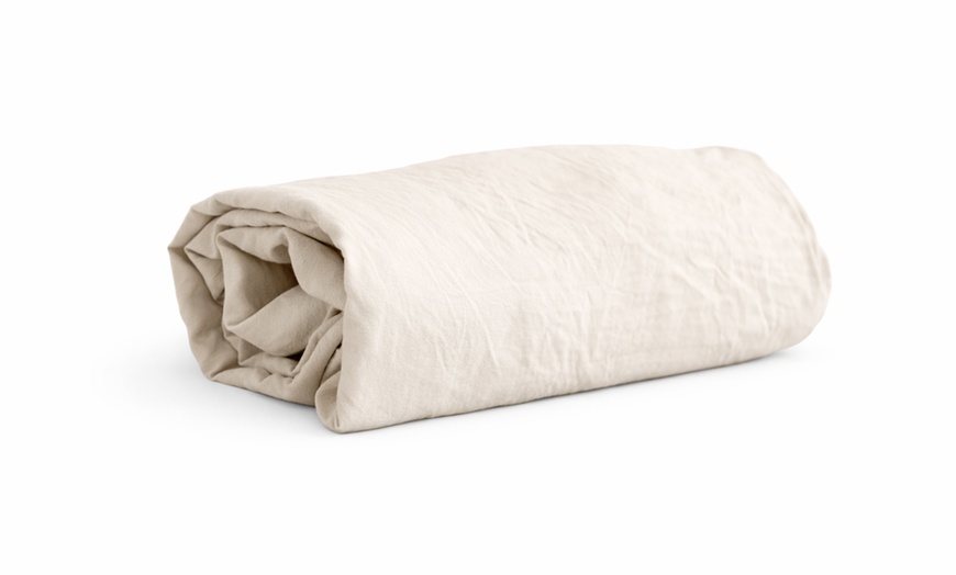 Image 5: 1 ou 2 draps-housses en microlavée, bonnet de 25 cm