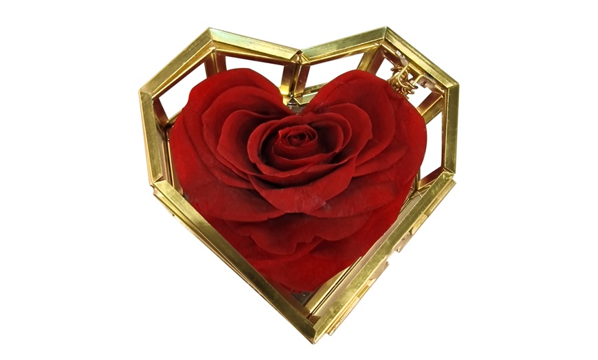 Image 13: Cofanetto a forma di cuore con rosa eterna