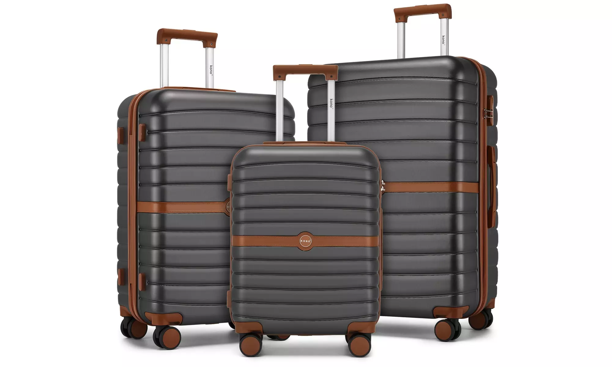 KONO Stylish Stripe Design Suitcase with Spinner Wheels