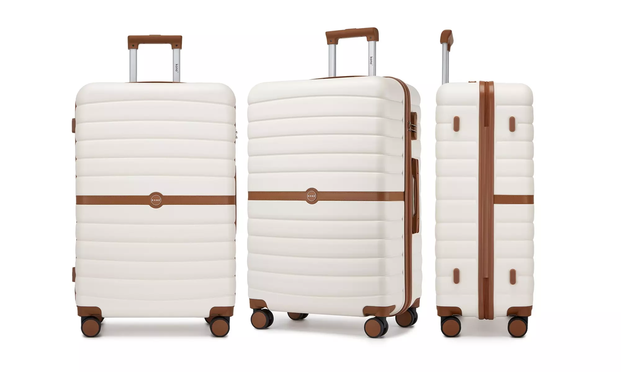 KONO Stylish Stripe Design Suitcase with Spinner Wheels