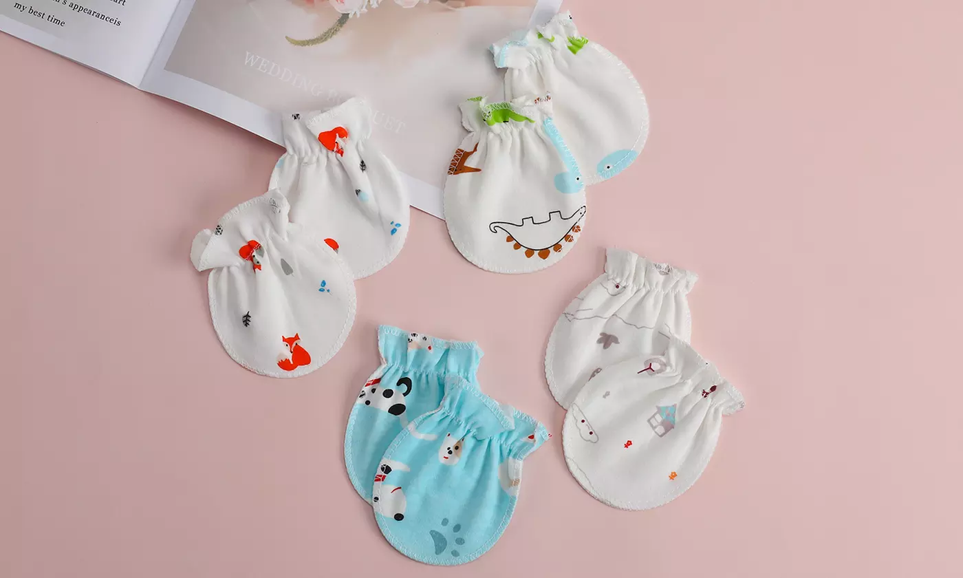 Baby Anti Scratching Soft Cotton Gloves Newborn Protection Face Scratch Mittens