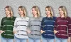 Women Long Sleeve Crewneck Casual Side Split Pullover Tops