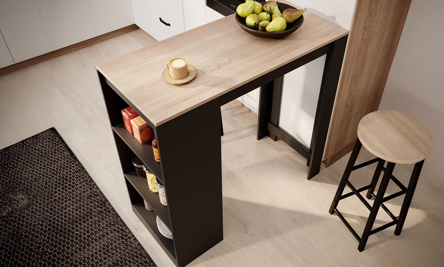 Image 2: Table haute Kyra de 110 cm avec ou sans tabouret