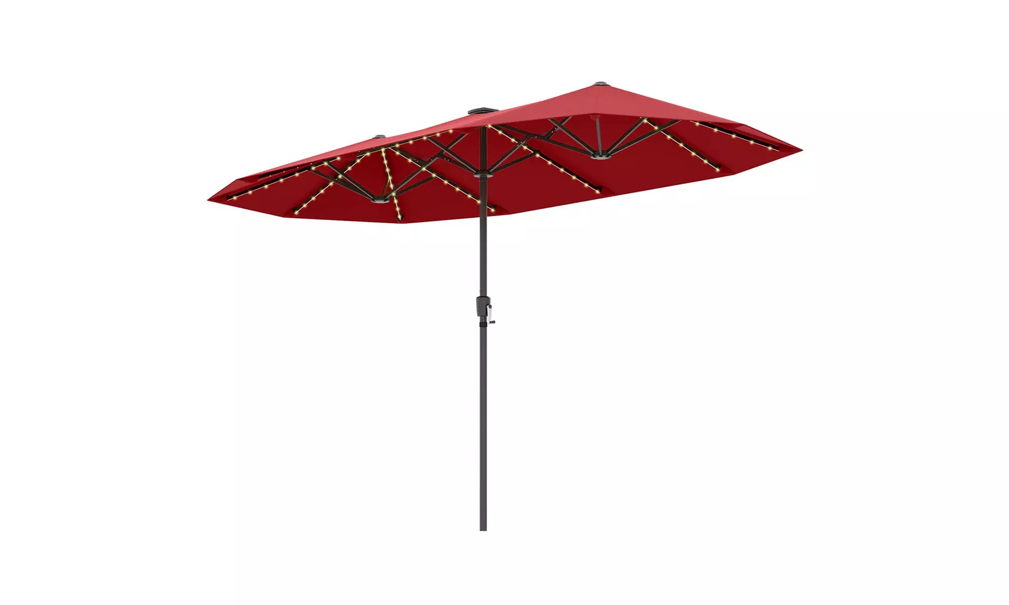 Costway 13ft Outdoor Double-Sided Table Umbrella with Optional LED Lights