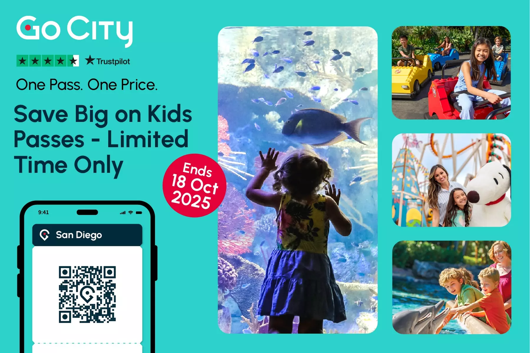 FLASH SALE! $5 Kid Tickets: - San Diego Explorer - Safari Park or Zoo, Speed Boat Adventure, Whale Watching & many more! - Primary Image