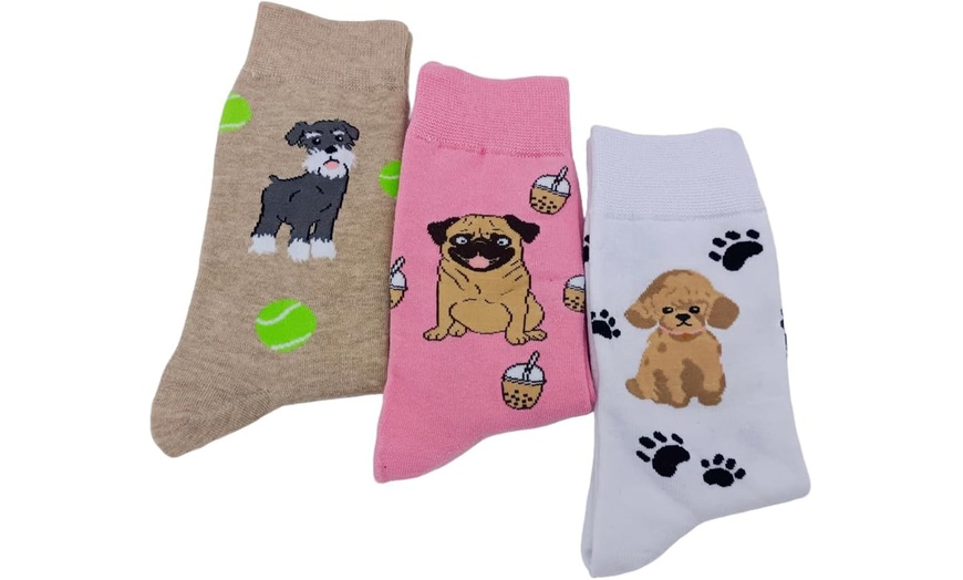 Image 3: Chaussettes avec imprimé chien