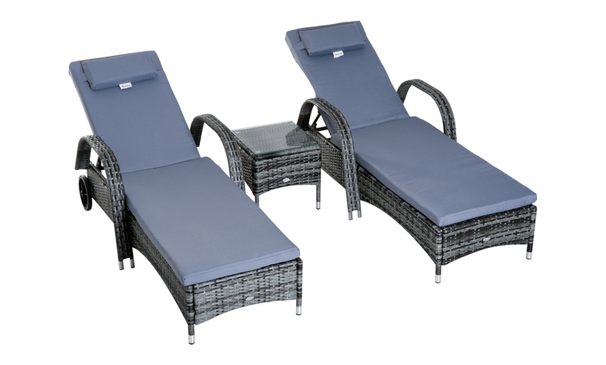 Image 10: 3pc Sun Lounger Sets, 3 Colours