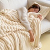 Image 3: Thick Plush Striped Winter Throw Blanket 