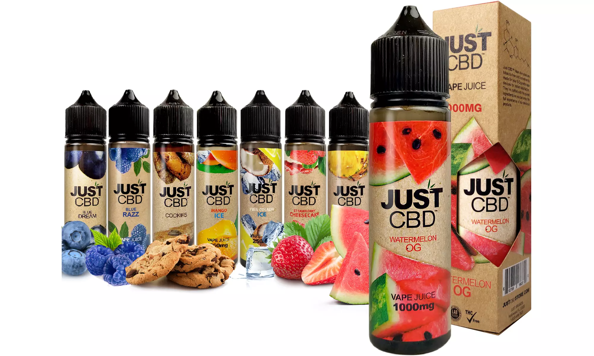 JustCBD Vape Juice E-Liquid (250mg-1000mg) - Primary Image