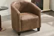 Bronzing Fabric Tub Chair with Footstool - Image 3