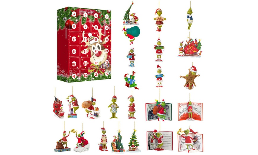 Image 2: Calendrier de l'Avent de Noël inspiré du Grinch en 3D