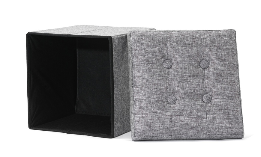 Image 11: Folding Ottoman Storage Benches with Hidden Storage
