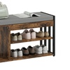 Image 4: HOMCOM Shoe Storage Bench with Padded Seat and Boot Shelf