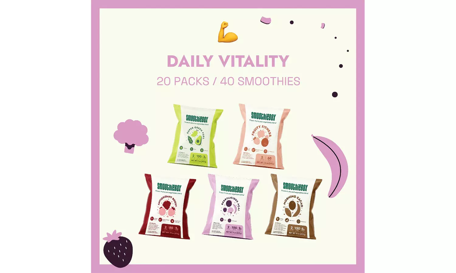 SmoothieBox: Grab Fill-the-Freezer Kits, Berry Best, & Daily Vitality Bundles! Organic, Healthy Pre-Portioned Smoothies