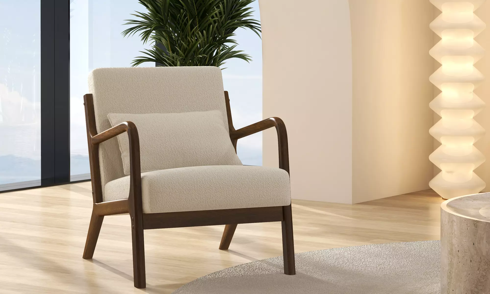 Poltrona in tessuto e legno Zach Doosense