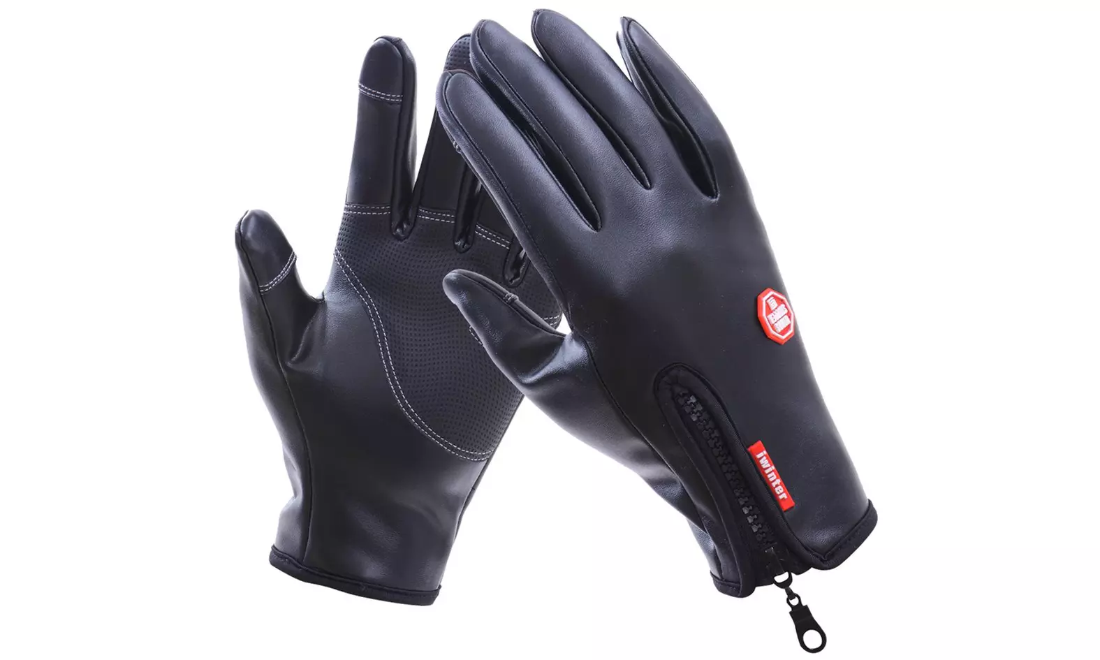 1 à 3 paires de gants avec fonction tactile en simili cuir - Primary Image