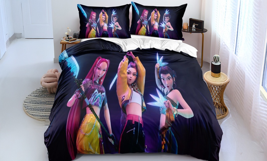 Image 8: KPop Demon Hunters Inspired Bedding Set