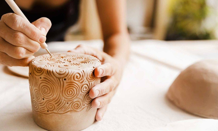 Image 1: 14% Off BYOB Pottery Class at Color Cocktail Factory