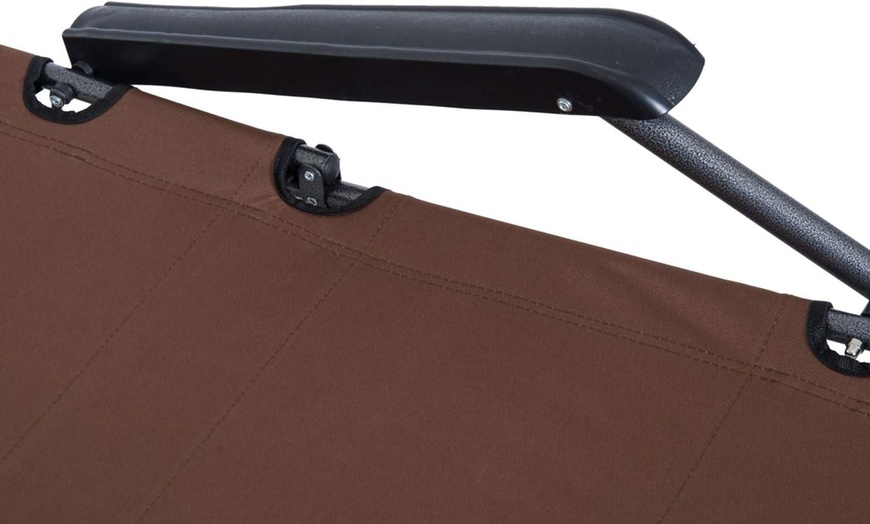 Image 9: Outsunny 2 in 1 Folding Sun Lounger Reclining Garden Chair