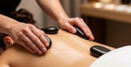 Back, Neck & Shoulders Hot Stones Massage with Essential Oil Blend - 30 Minutes - Natural Wellbeing