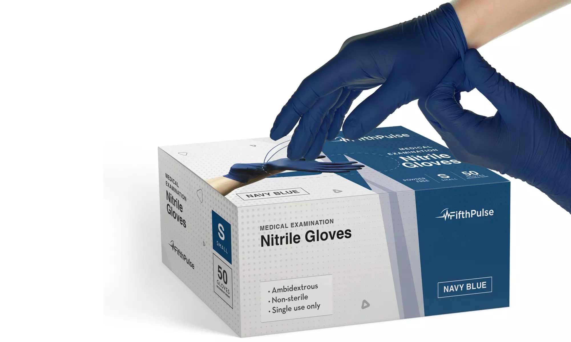 Fifth Pulse Nitrile Exam Latex Free and Powder Free Gloves - Box of 50