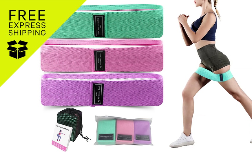 Image 1: 3Pcs Resistance Hip Booty Bands
