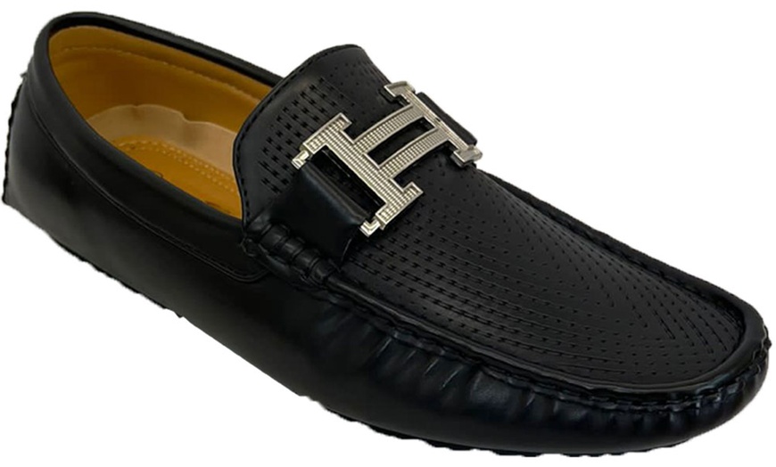 Image 2: Men's Slip-on Leather-Look Moccasins