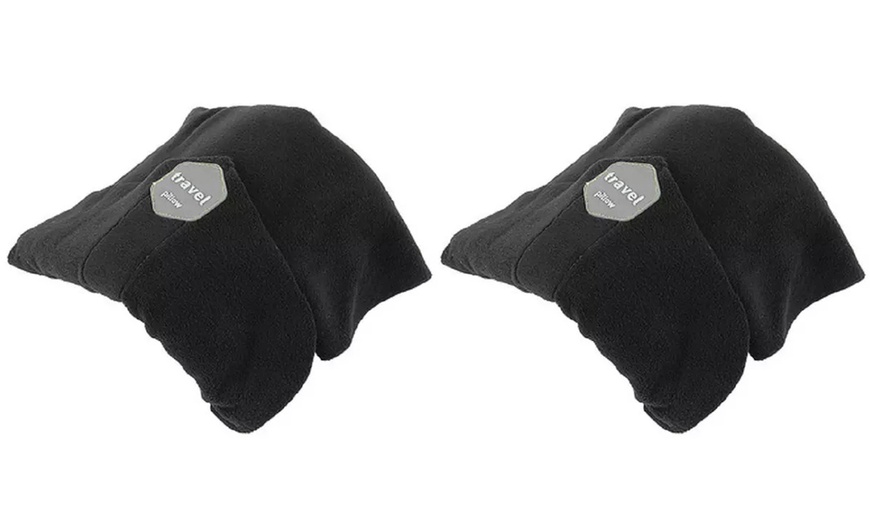 Image 4: Almohada de viaje con diseño de bufanda ajustable y forro polar