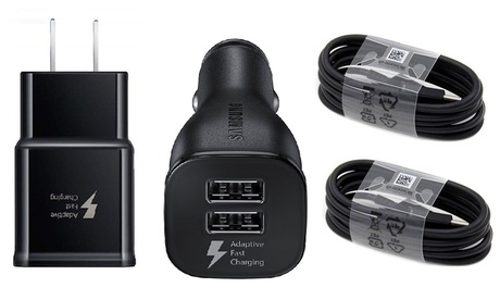 Samsung USB Type C Cables Fast Dual Car Wall Charger for Galaxy S8 S9 S10 Note 9 3 Black Type C 2 Pack 2 Cables