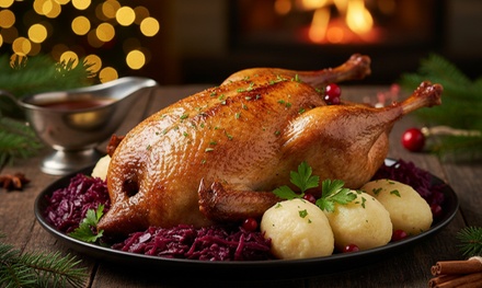 1  weihnachtliche Gänsekeule für 1 Person inkl. Beilagen - Lounge am Mühlenteich