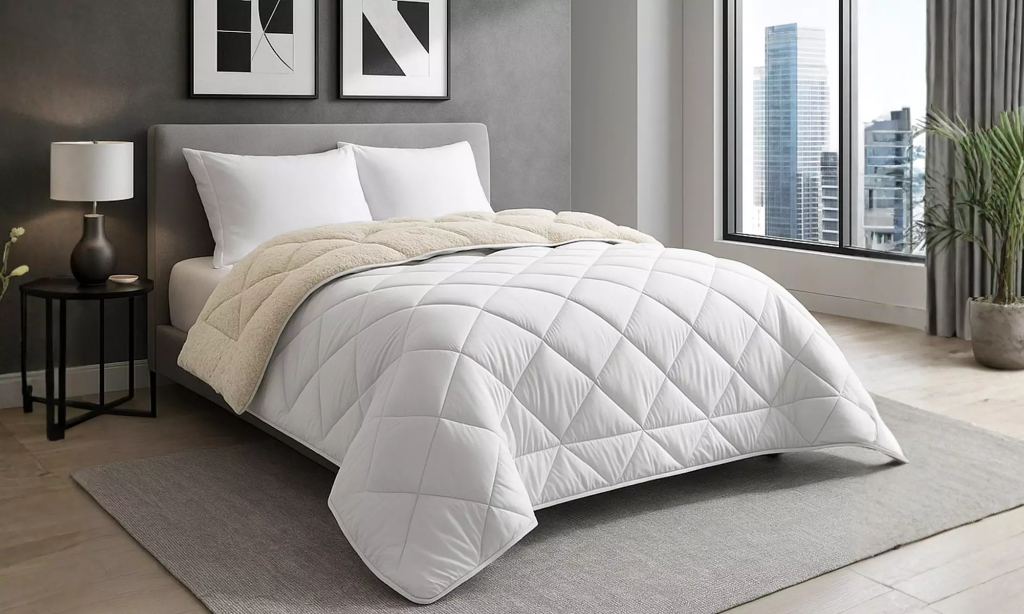 Couette Sherpa, réversible été/hiver, Sampur