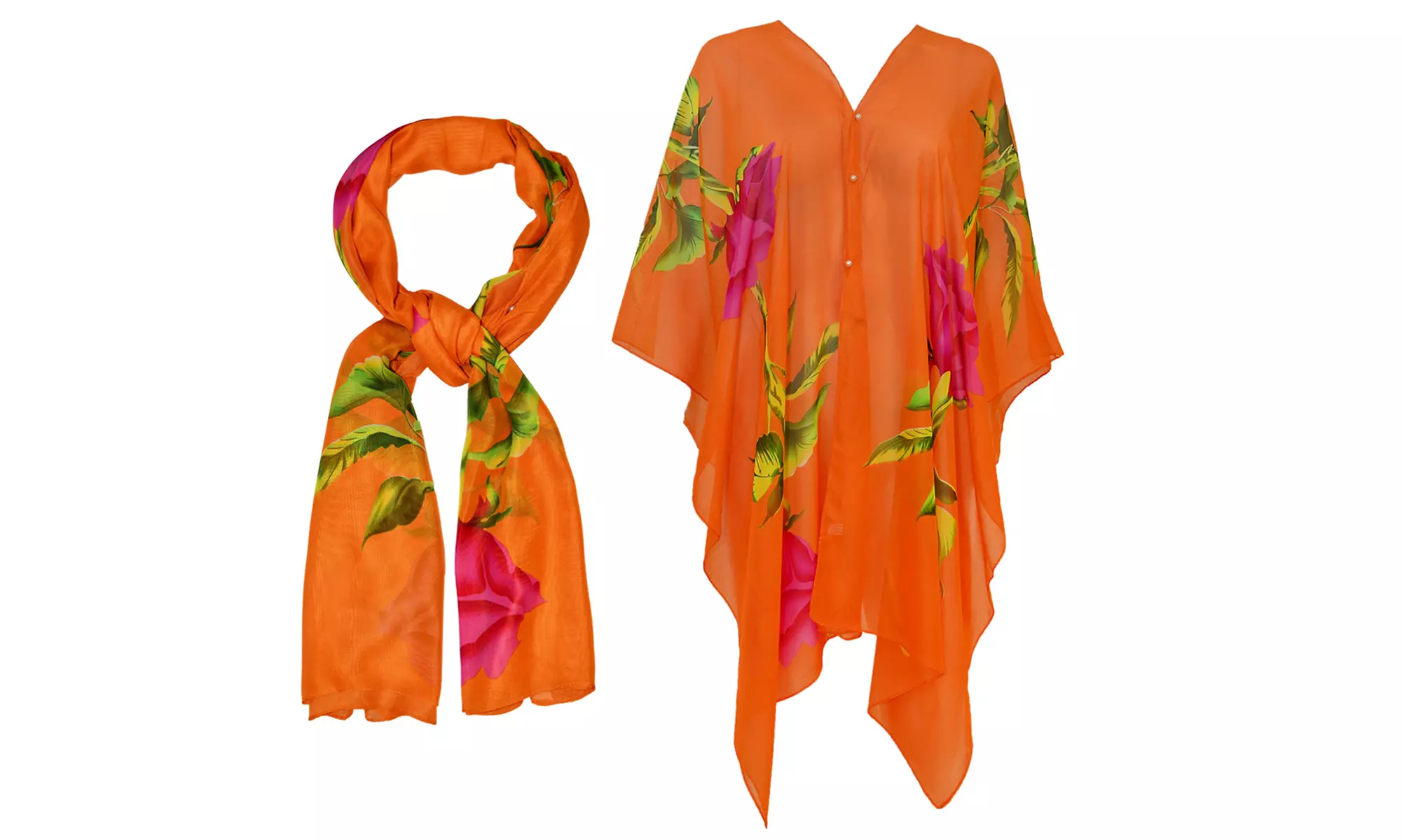 1 ou 2 caftans plage 2 en 1 en mousseline transparent - Second Medium