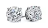 Paris Jewelry 14k White Gold Plated Round 3.0ct Cubic Zirconia Stud Earrings