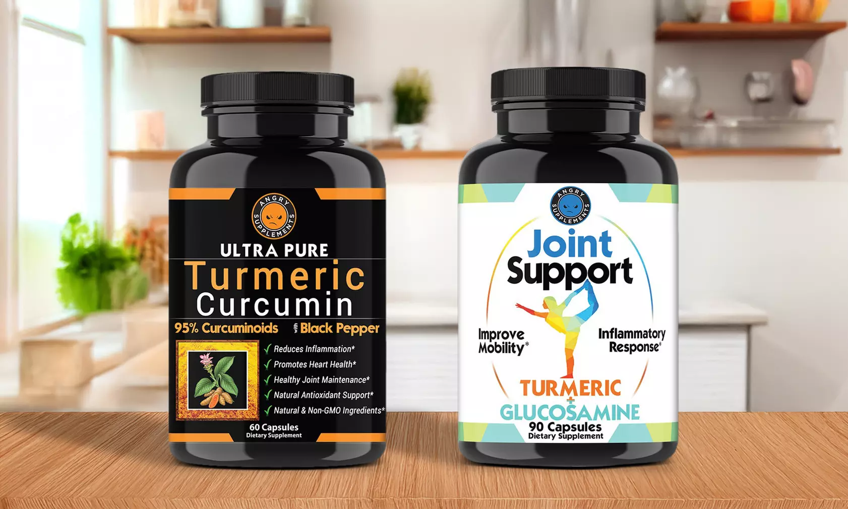 Angry Supplements Ultra Pure Turmeric and Joint Support w. Glucosamine
