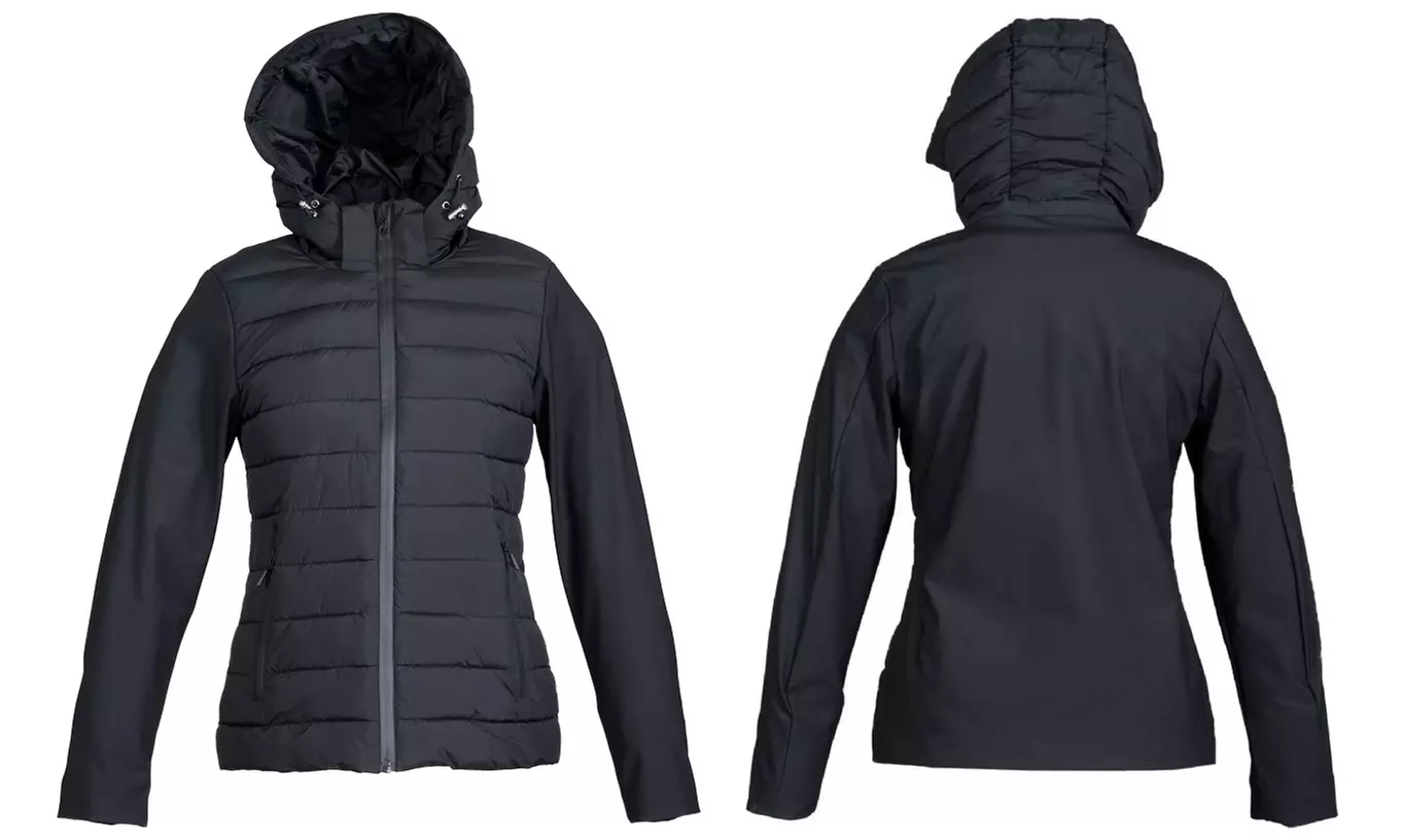 Giubbino imbottito effetto piuma con cappuccio