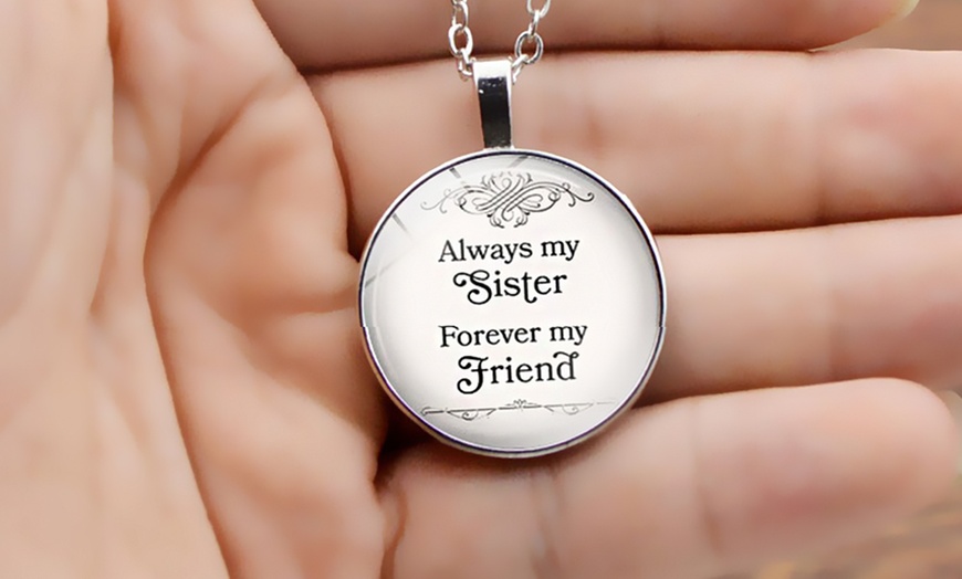 Image 1: Sister Quote Necklace