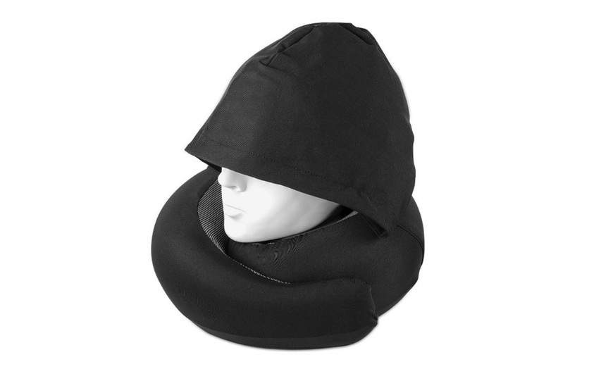 Image 6: Memory Foam Hooded Neck Pillow