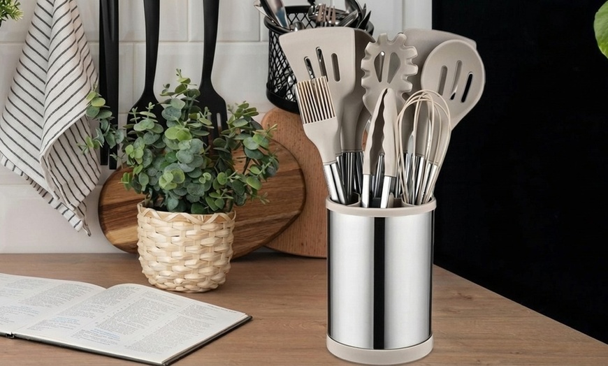 Image 7: Set d'ustensiles de cuisine en silicone 12 pièces avec support