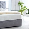 Image 1: Suede Ottoman Divan Bed Set with Mattress in Multiple Colours & Sizes