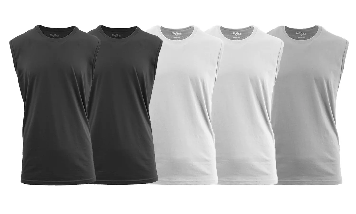 Men's 5-Pack Crew Neck Muscle Tank Tee (S-5XL)