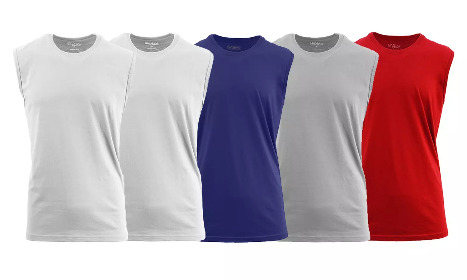 Men's 5-Pack Crew Neck Muscle Tank Tee (S-5XL)
