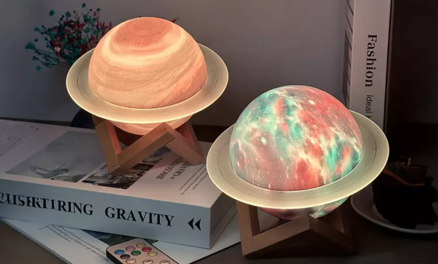 Image 2: Saturn Bluetooth Speaker, Vibrant 7-Colour Light and Remote Control 