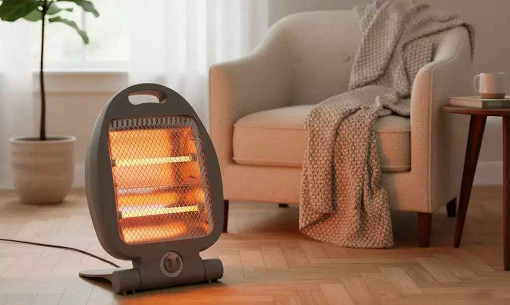 Stufa alogena pieghevole da 800 o 1200 W a basso consumo