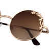 Image 4: Emblem Eyewear - Womens Flower Floral Boho Round Mirror Womens Sunglasses