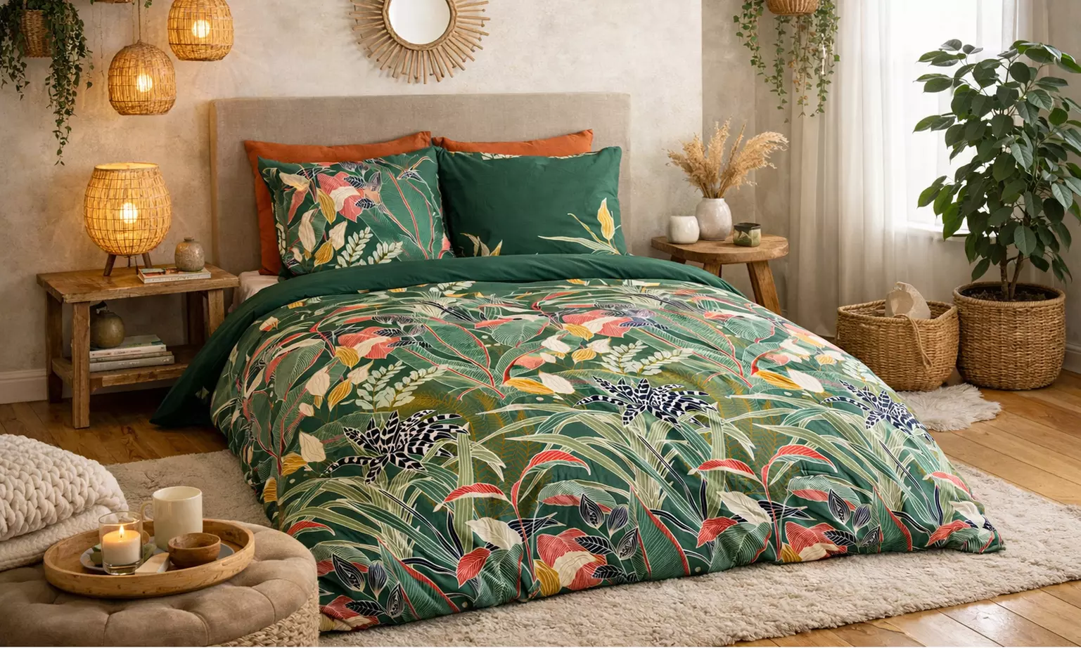 Parure de lit 100 % coton 57 fils/cm²