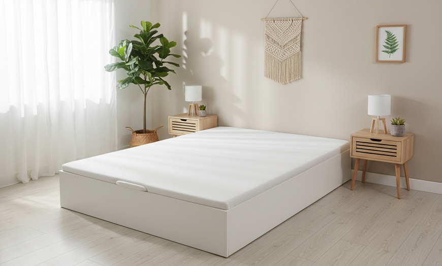 Image 9: Canapé Abatible Altura 32cm ENVIO, MONTAJE Y RECOGIDA ANTIGUO GRATIS, Gran Capacidad, Madera, Tapa 3D, Blanco