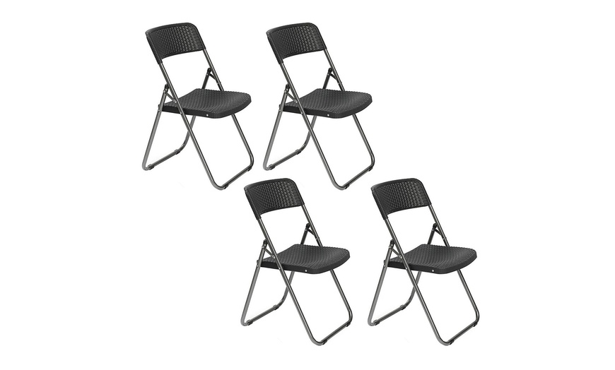 Image 9: Foldable Plastic Table and Chair Set Collection
